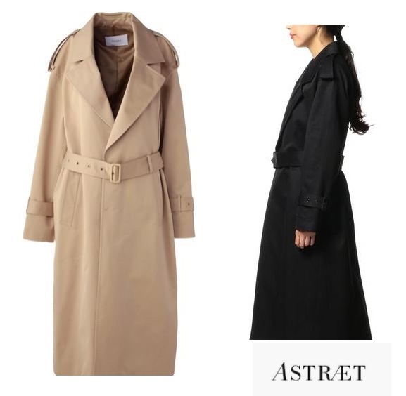 美品/ASTRAET（アストラット）ドロップショルダー トレンチコート◆ ¥70,400の画像1