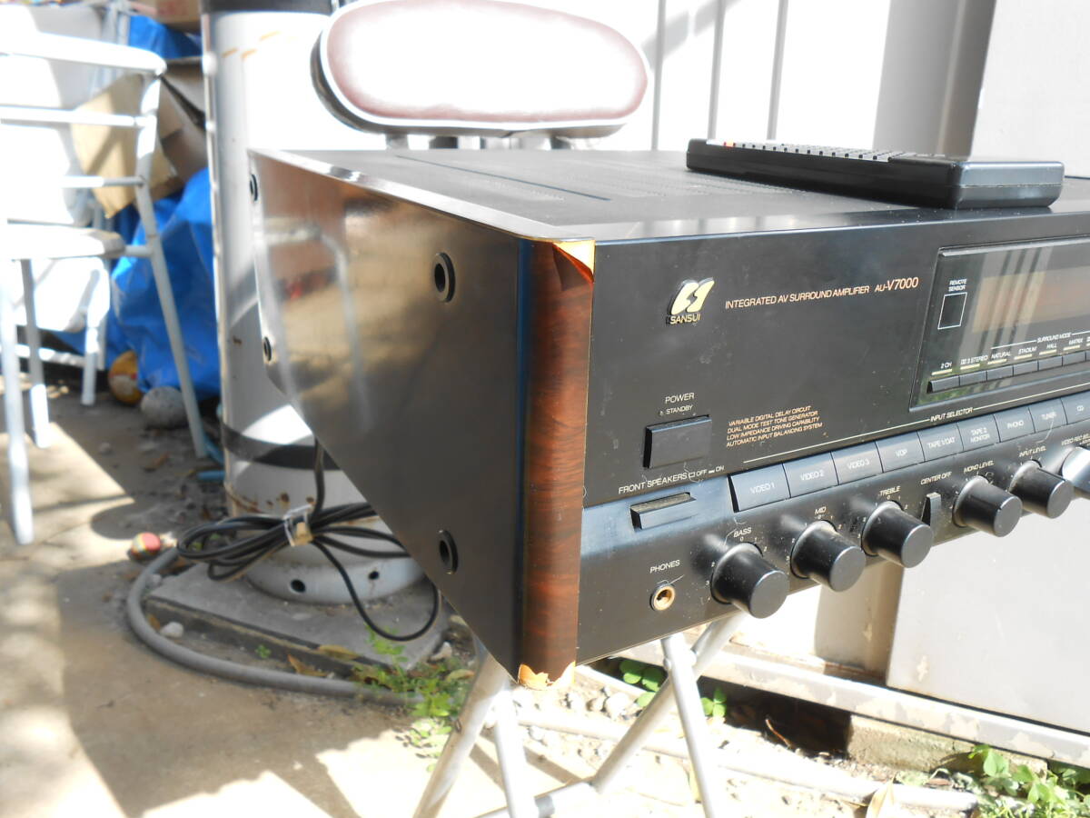 *SANSUI Sansui AU-V7000 AV pre-main amplifier Surround amplifier remote control attaching! operation goods!
