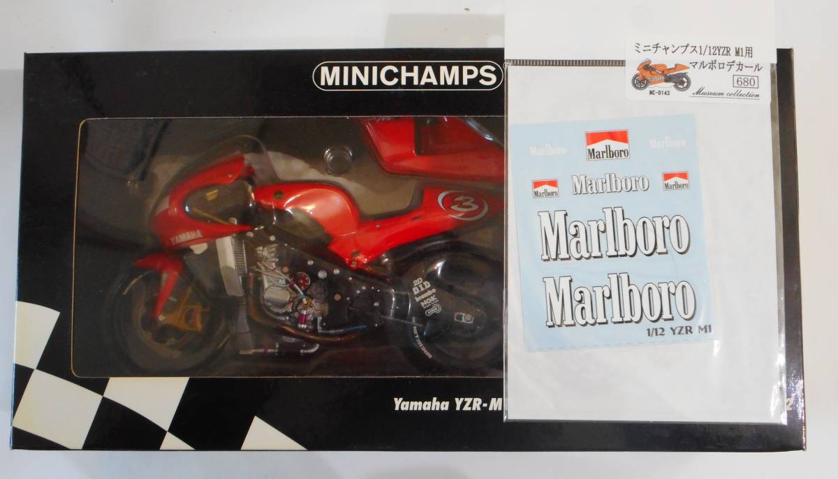 【M.ビアッジ ・Marlboroデカール付き】1/12 ヤマハ YZR-M1 MotoGP 2002【ミニチャンプス】M.Biaggiの画像1