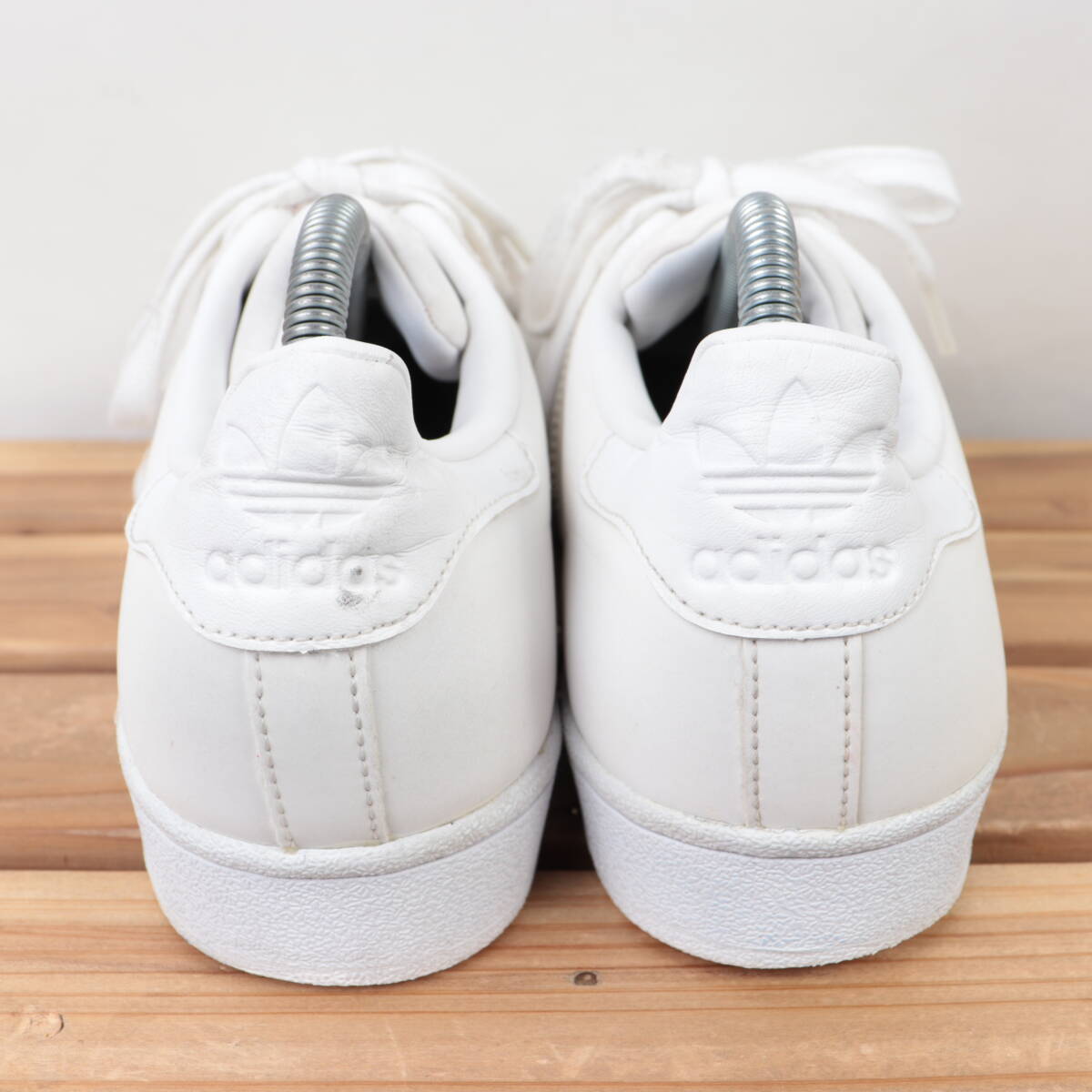 z1628 アディダス スーパースター US8 1/2 25.5cm/白 ホワイト クリーム adidas SUPERSTAR レディース スニーカー 中古_画像3