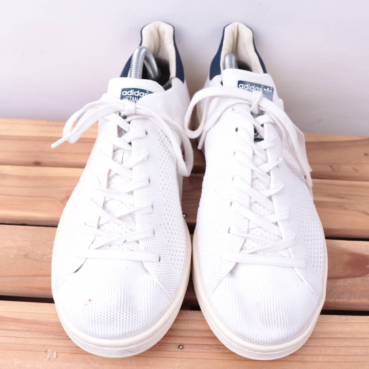z1991 Adidas Stansmith US8 1/2 26.5cm/ white white navy blue navy adidas STANSMITH men's sneakers used 