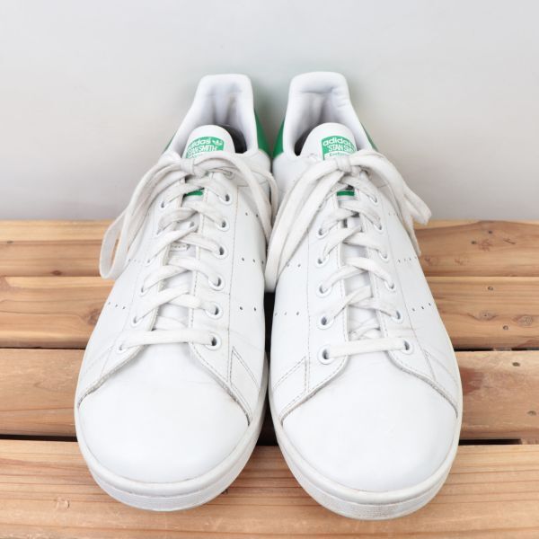 z1656 アディダス スタンスミス US11 1/2 29.5cm/白 ホワイト 緑 グリーン adidas STAN SMITH メンズ スニーカー 中古の画像2