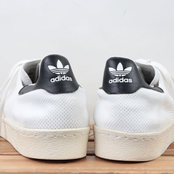 z1750 アディダス スタンスミス US11 29.0cm/白 ホワイト 黒 ブラック adidas STAN SMITH 80s PRIMEKNIT メンズ スニーカー 中古_画像4