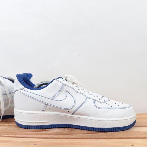 z1764 ナイキ エアフォース1 US9.5 27.5cm/白 ホワイト 青 ブルー NIKE AIRFORCE1 AF1 LOW メンズ スニーカー 中古の画像5