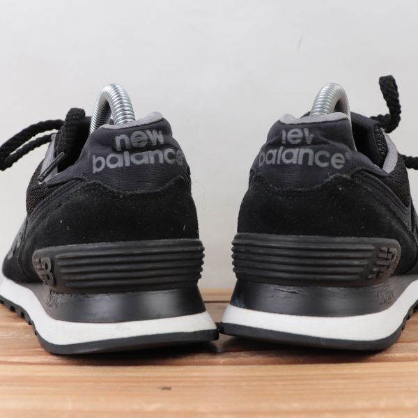 z1837[574] New balance US8.5 25.5cm/ black black . ash dark gray white white newbalance lady's sneakers used 