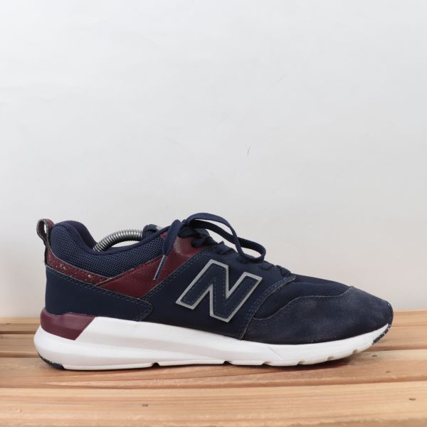 z1918【009】ニューバランス US9.5 27.5cm/紺 ネイビー エンジ 白 ホワイト newbalance メンズ スニーカー 中古_画像5