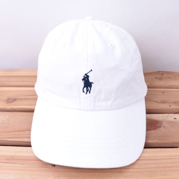 rlsc1【美品】ポロ ラルフローレン 白 ホワイト POLO RALPH LAUREN ポニー ワンポイント キャップ CAP 帽子 ブランド 中古 古着 正規品の画像2