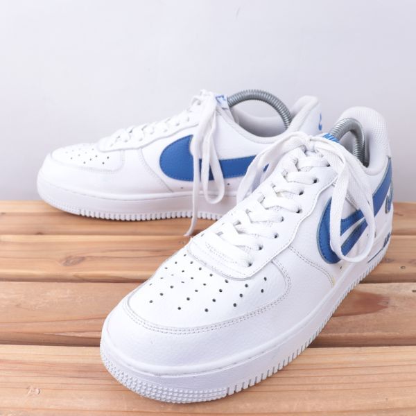 z2035 ナイキ エアフォース1 US7 25.0cm/白 ホワイト 青 ブルー NIKE AIRFORCE1 AF1 LOW メンズ ユニセックス スニーカー 中古の画像1