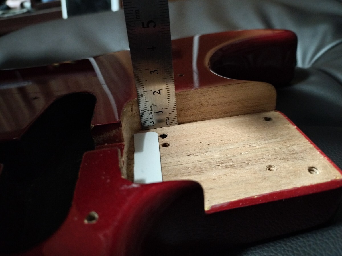 1円 ギター ストラト Stratocaster ストラトキャスター ボディ ジャンク レッド 赤 CAR Fender 系 コンポーネント body ブリッジ ジャックの画像6