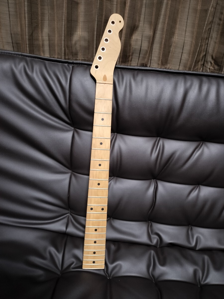 1円 ギター ネック ノーブランド メイプル ストラトキャスター テレキャスター Fender タイプ 未塗装 ワンピース 自作 コンポーネント 改造の画像1