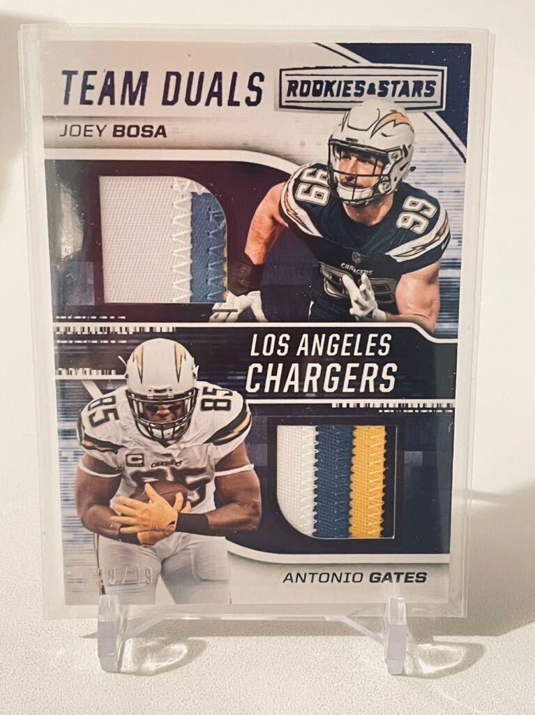 NFL Joey Bosa DE / Antonio Gates TE 2018 Rookies and Stars Team Duals Jerseys Prime Patches /49 #17 Los Angeles Chargers 49枚限定の画像1