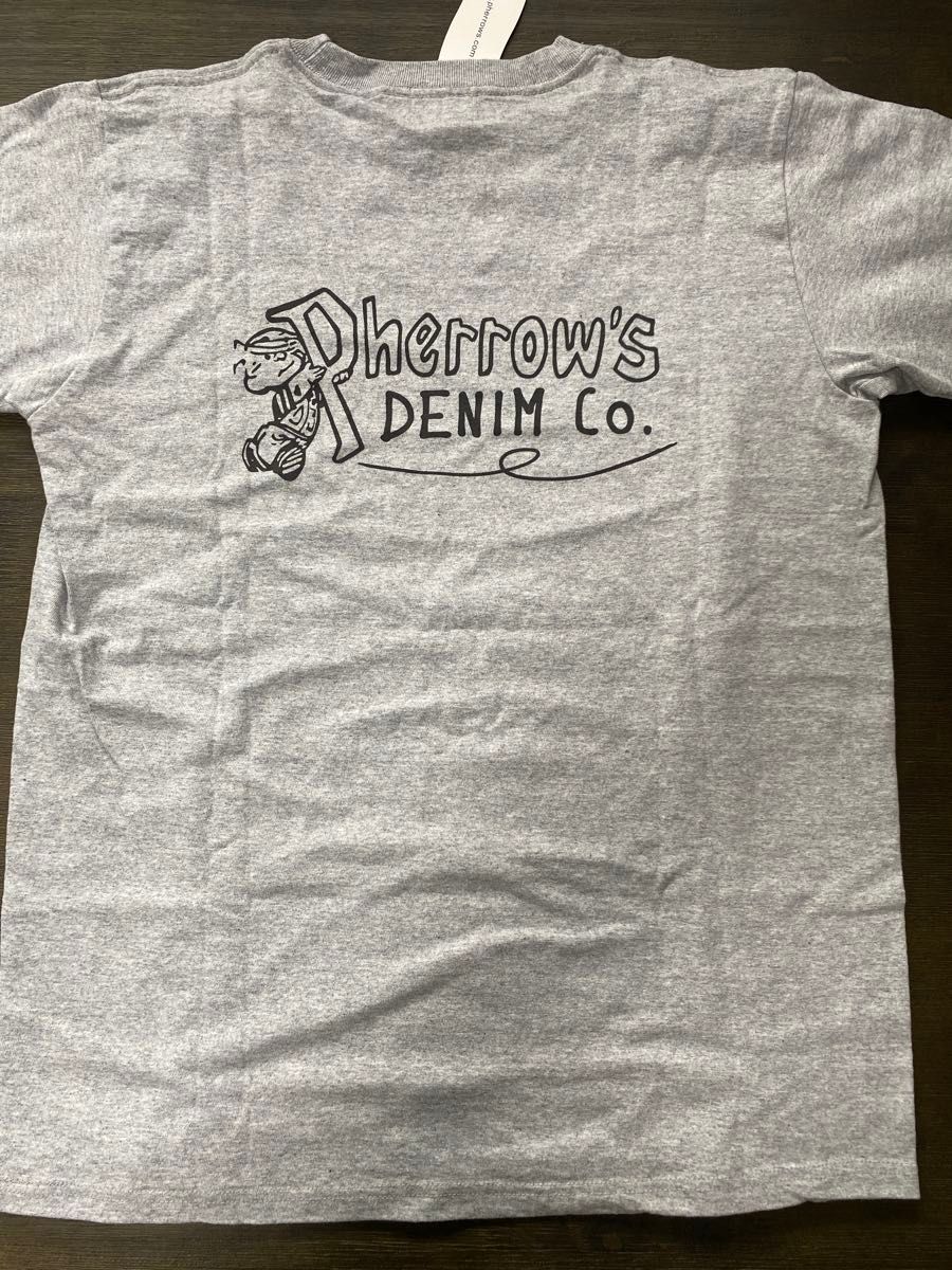 フェローズ PHERROW'S 半袖 Tシャツ プリント 23S-PT8 Lサイズ　ヘザーグレー