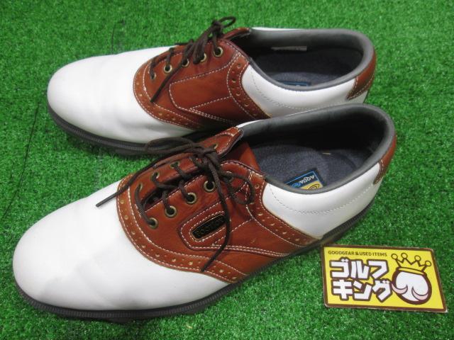 GK鈴鹿☆中古645 【26.0】 FootJoy★DryJoys★ゴルフシューズ★53629J★白/ブラウン★_画像1