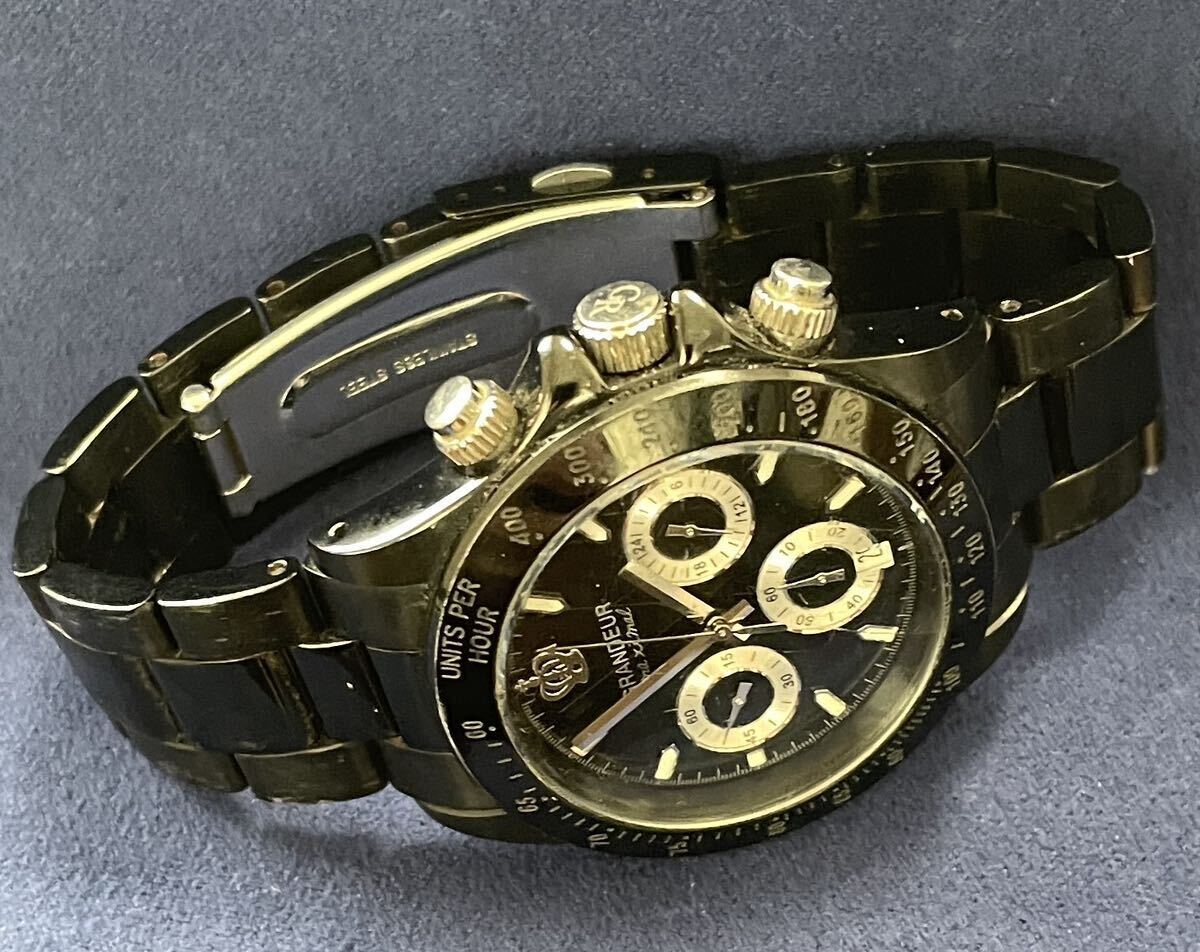中古メンズ腕時計 GRANDEUR グランドール OSC031 日本製 クロノグラフ クオーツ (多針アナログ）(4.24)_画像3