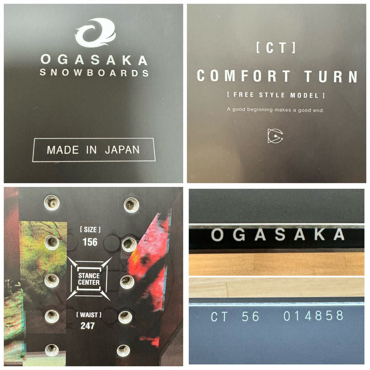 【美品】OGASAKA CT 156cm オガサカ スノーボード ボード板 20-21モデル CONFORT TURN FREE STYLE MODEL コンフォートターン_画像9