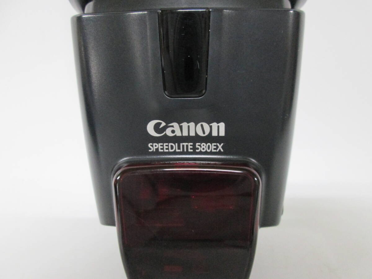 【h Y0949】 Canon SPEEDLITE 580EX スピードライト ソフトケース付き 通電・液晶表示OK 詳細動作未確認 ストロボ キャノン ジャンクの画像6