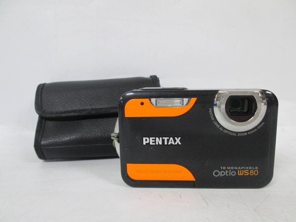 【n Y0988】PENTAX ペンタックス Optio WS80 コンパクトデジタルカメラ 防水 バッテリー/ケース付きの画像1