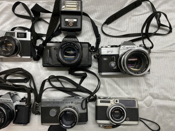 E5-143 【ジャンク・現状品】 フィルムカメラ まとめて 計12点 セット レンズ YASHICA Canon minolta OLYMPUS KONICA PENTAXの画像4
