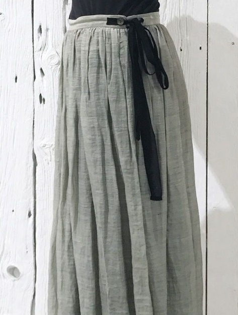 прекрасный товар pas de calais pas de calais linen maxi юбка затонированный серый 