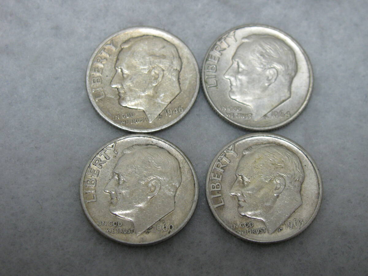 17★アメリカ ONE DIME銀貨 14枚 ルーズベルトダイム 1946～1964★の画像2