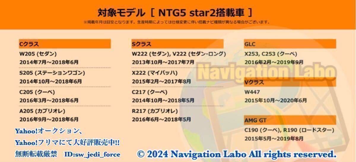 ［NTG5 star2 V11］メルセデス・ベンツ 純正ナビ更新地図ソフト最新版 5s2/5.2 クラスC S GLC V AMG GT 前期W205 W222 X253 C253 W447 C190