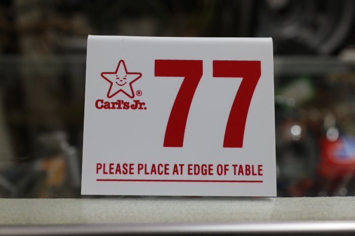 カールスジュニア 番号札 Carl's Jr. Table Tent Number [77] テーブルテントナンバー ローライダー インパラ USDM LOWRIDER IMPALA_画像3