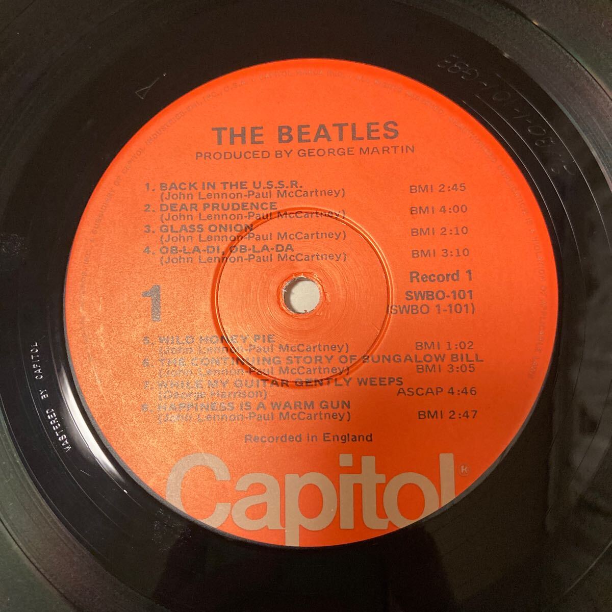 The Beatles ビートルズ / The Beatles ホワイト・アルバム Capitol Records / SWBO 101/ピンナップ / ポスター 付き masterd capitol 刻印_画像7