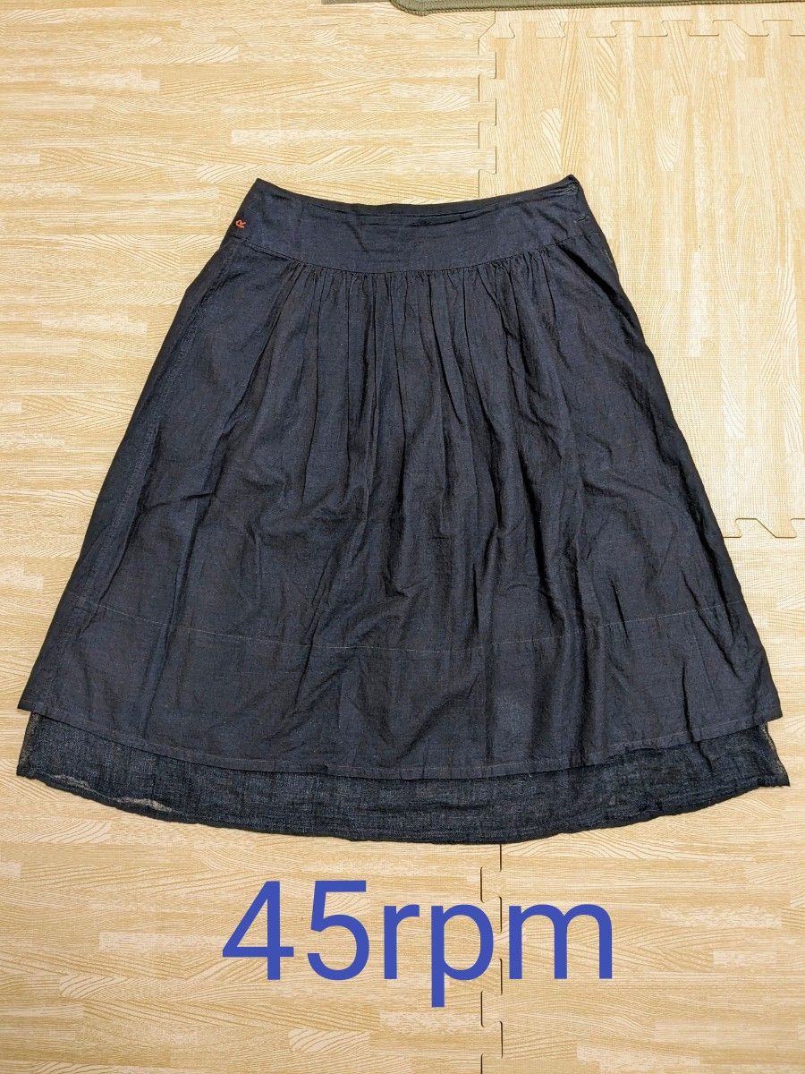 【再値下げ】45rpm　インディゴ染　スカート　藍染　45R
