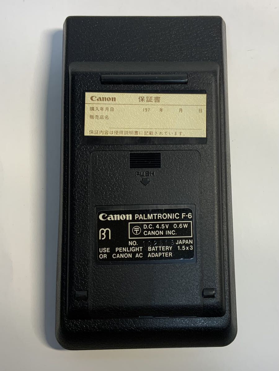 CANON キャノン キヤノン Palmtronic F-6 関数電卓 計算機 カバー説明書付 1970年代昭和レトロ ビンテージ 蛍光表示管 パームトロニク/467の画像5