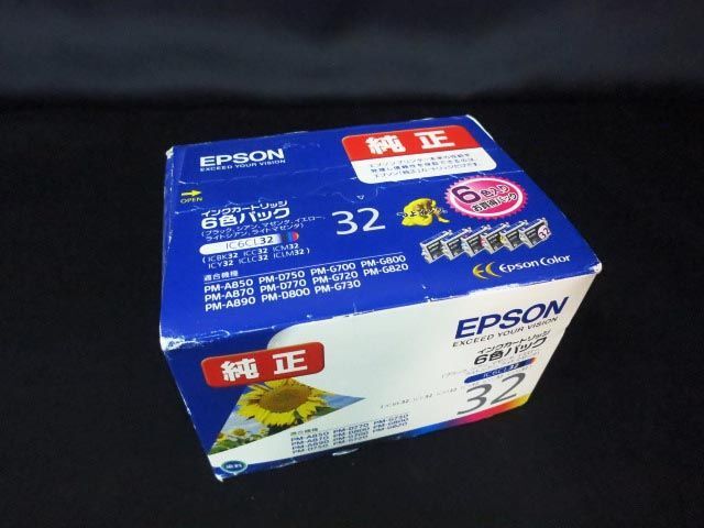EPSON エプソン 純正 インクカートリッジ IC6CL32 6色パック 期限切れ【i】_画像1
