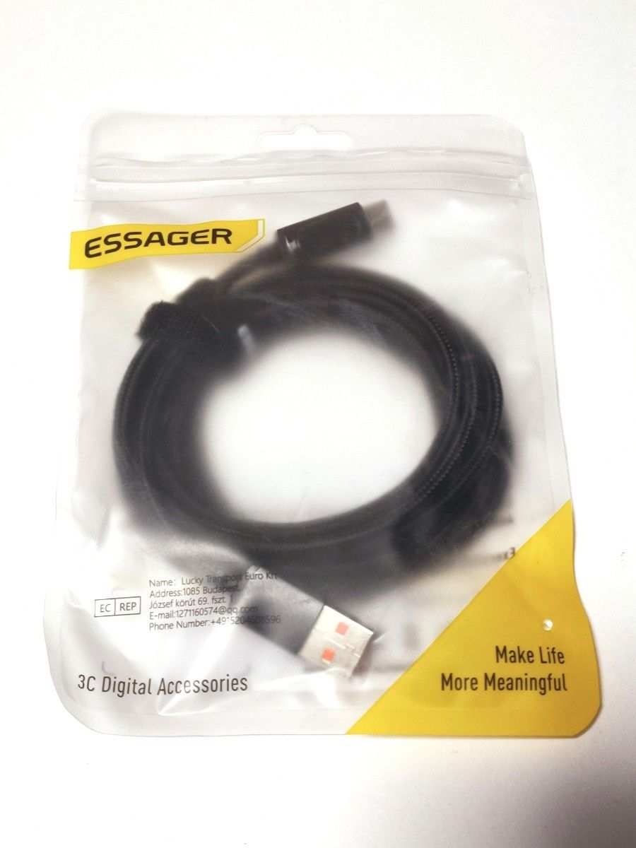ESSAGER PD AtoC USB充電ケーブル 2m 66w/100w急速充電 画面付 データケーブル ワイヤーコード