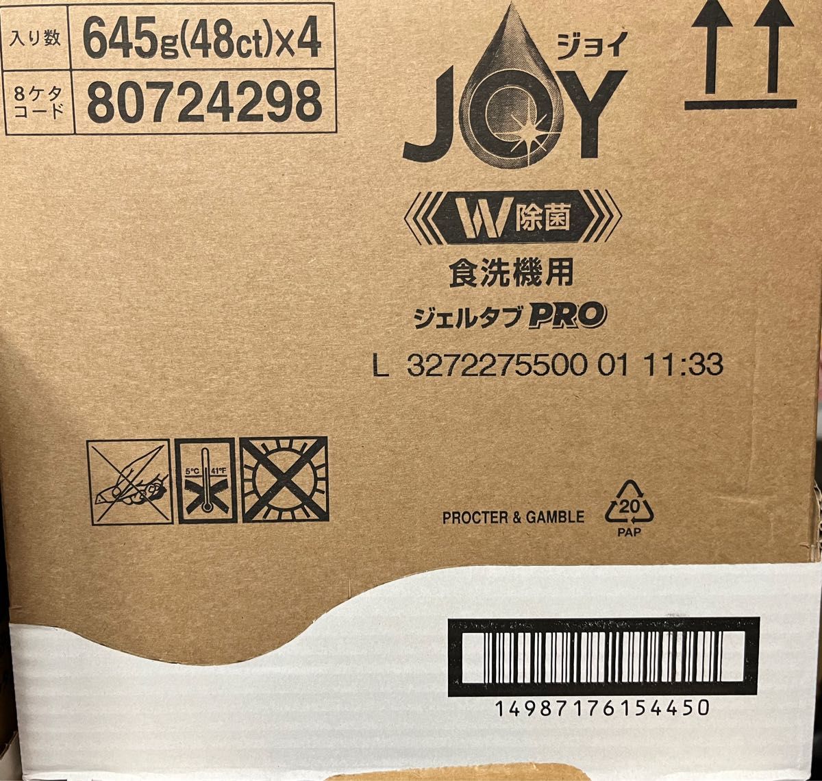 ジョイ ジェルタブPRO W除菌 食洗機用洗剤 48個入×4