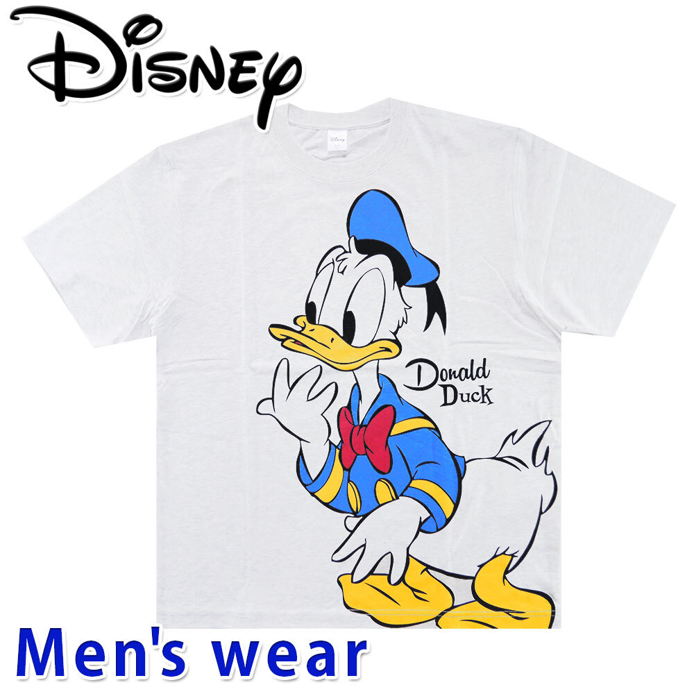 ディズニー 半袖 Tシャツ メンズ ドナルド ダック Disney グッズ 4277-8507 Mサイズ LGY(ライトグレー)_画像1
