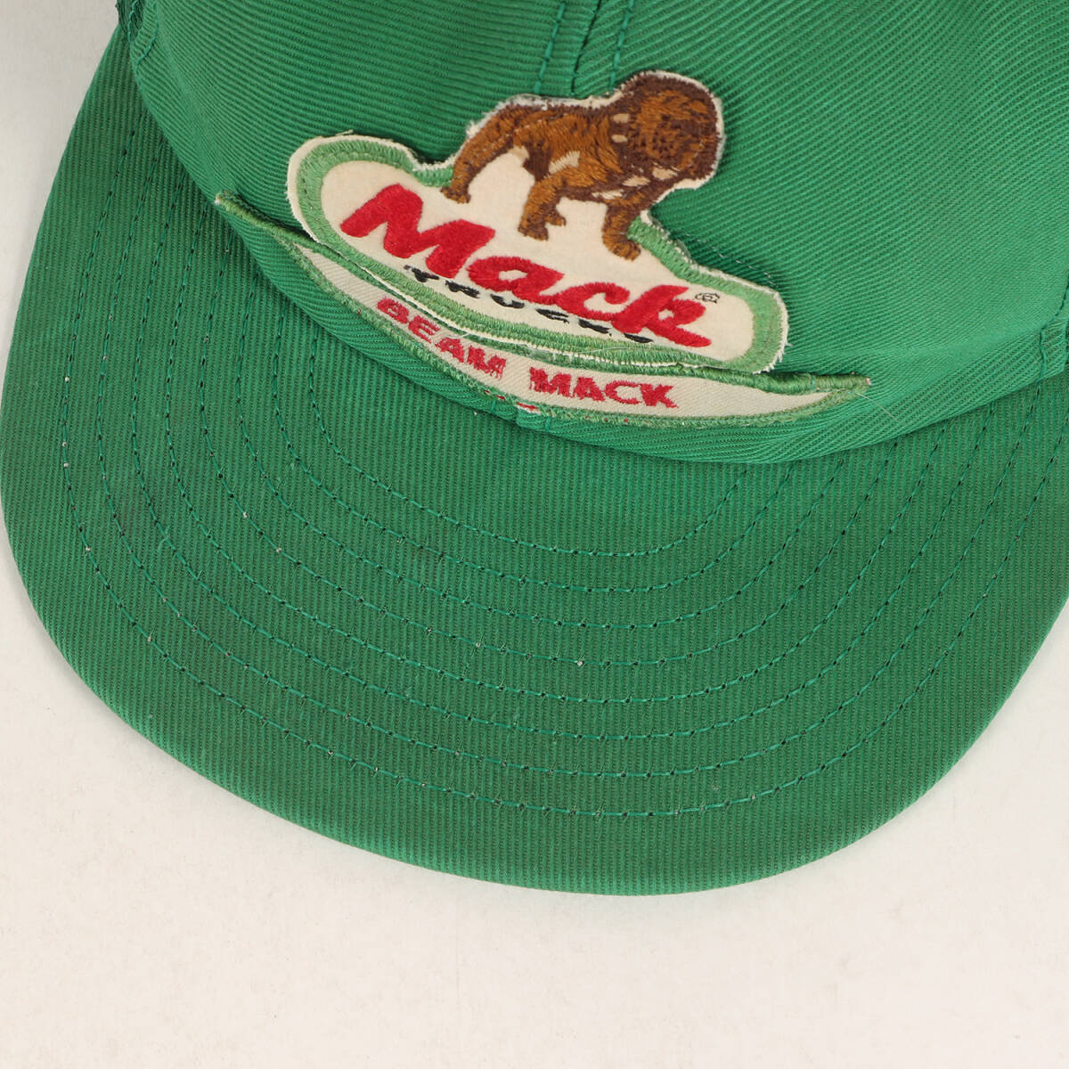 80s MACK TRUCKS ワッペン メッシュキャップ USA製 / 企業物 希少カラー グリーン 80年代 U.S.VINTAGE ヴィンテージ 古着 帽子の画像5