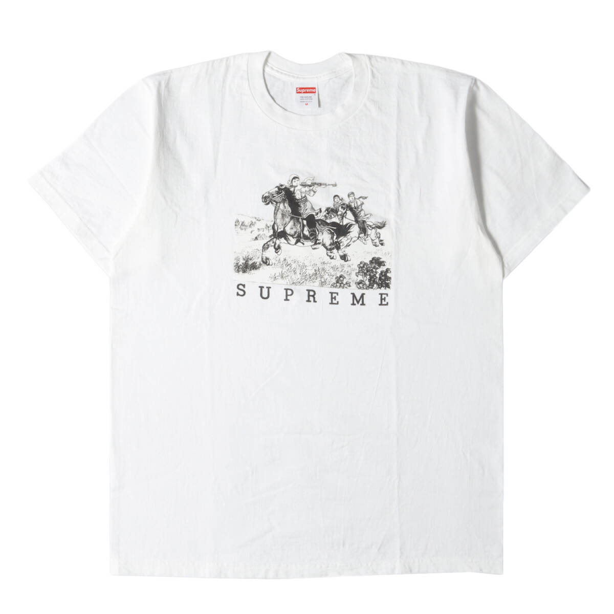 Supreme Supreme T -Fish Size: M 19ss Rider's Graphic Crew Neck Sect Sheam Rish -рукав T -Fish Riders Tee White Street