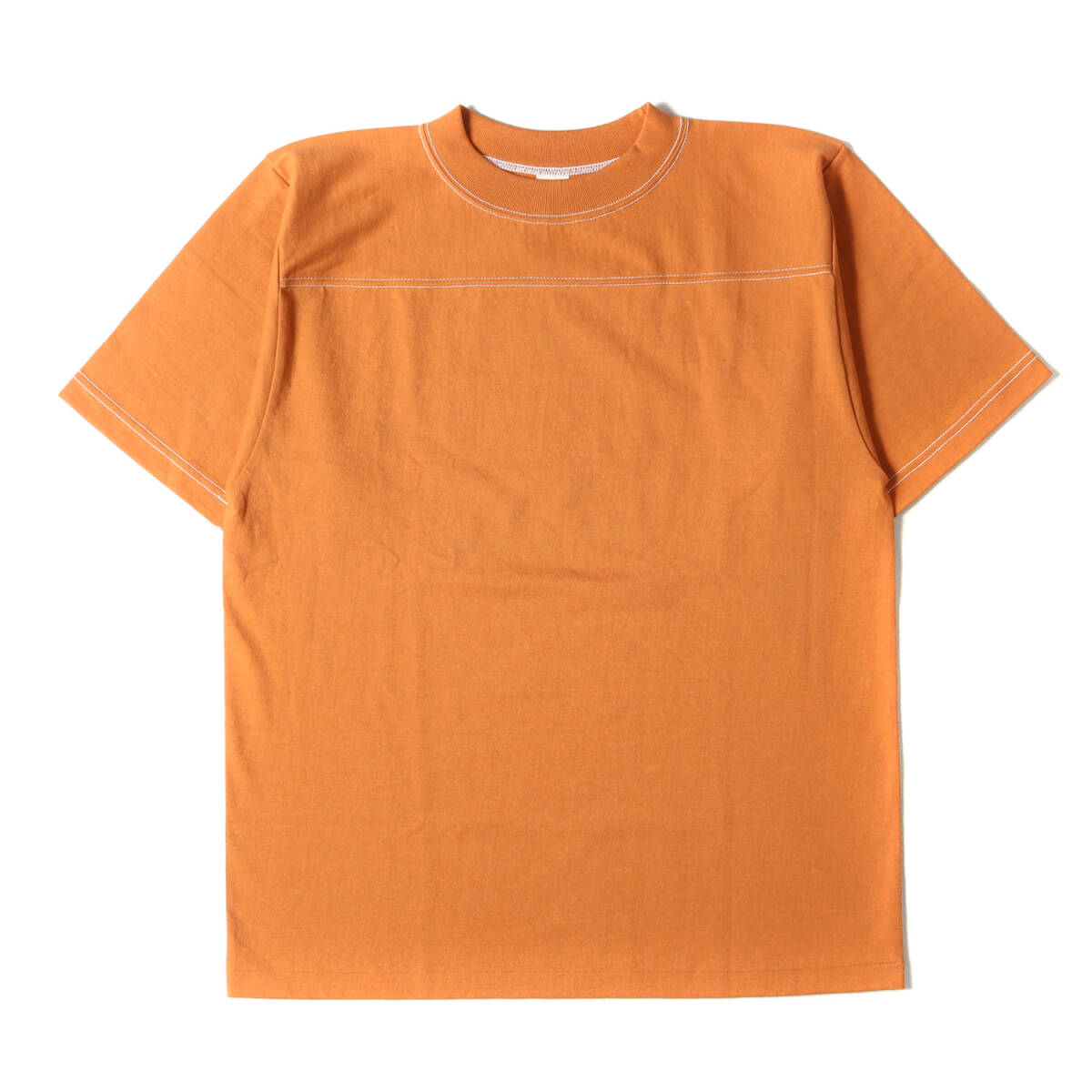 新品 DENIME ドゥニーム Tシャツ サイズ:M 22AW 無地 フットボール クルーネック 半袖Tシャツ Lot 265 FOOTBALL TEE ブリック 日本製_画像1