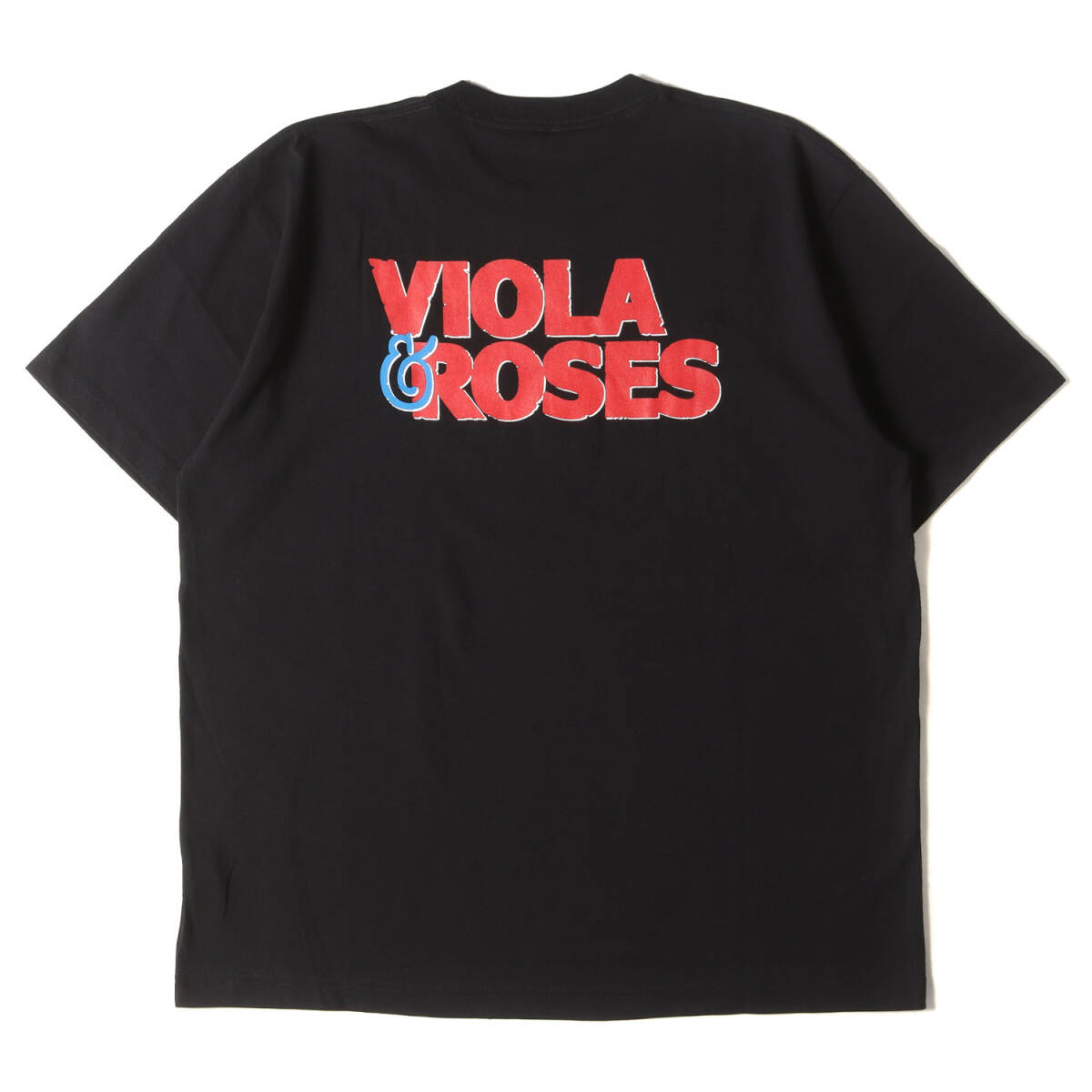 新品同様 VIOLA & ROSES ビオラアンドローゼス Tシャツ サイズ:L ロゴプリント オーバーサイズ クルーネック 半袖Tシャツ ブラック USA製_画像2