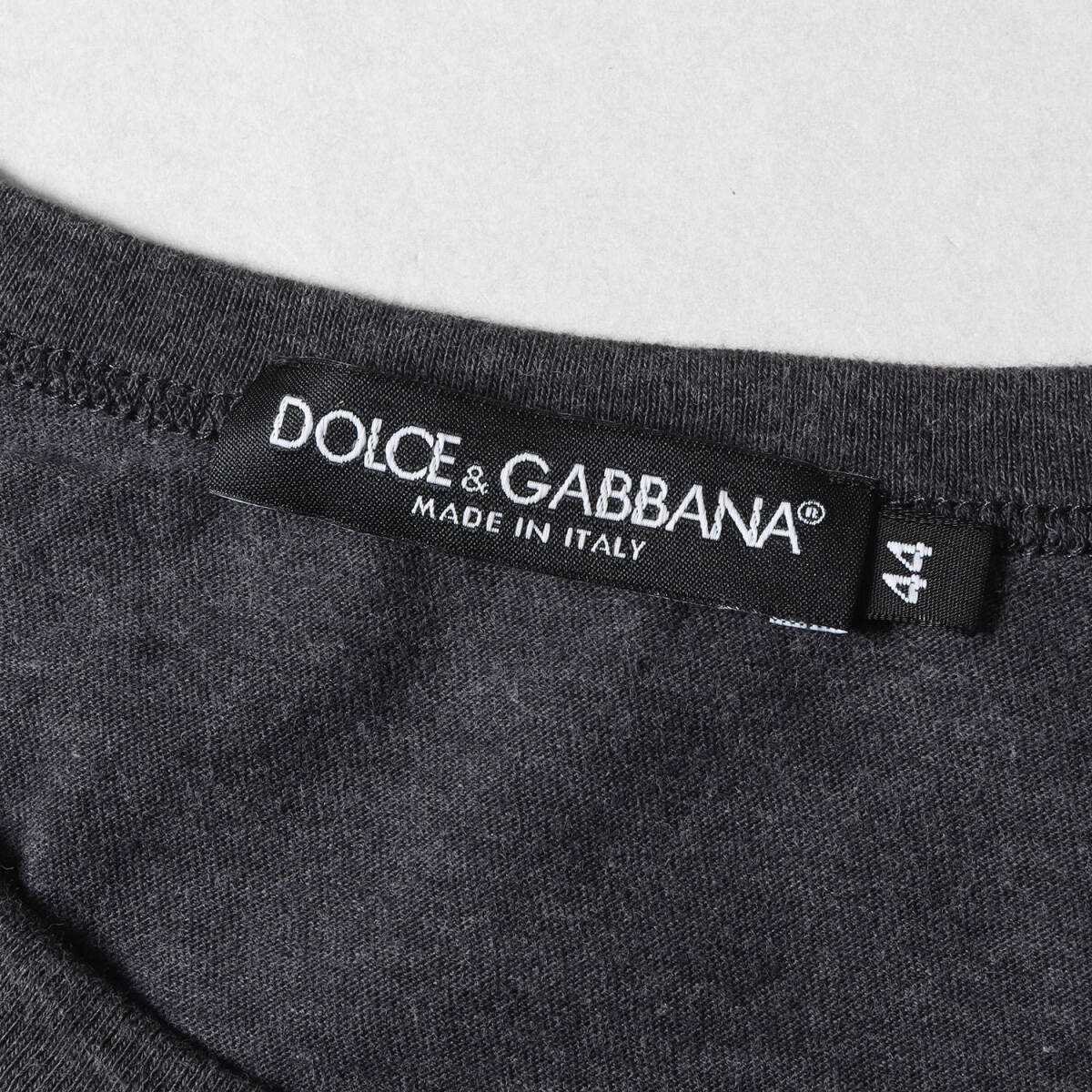 DOLCE&GABBANA ドルチェ&ガッバーナ Tシャツ サイズ:44 近年モデル ワンポイントビジュー モンキー リンガーTシャツ ダーク ネイビー_画像3