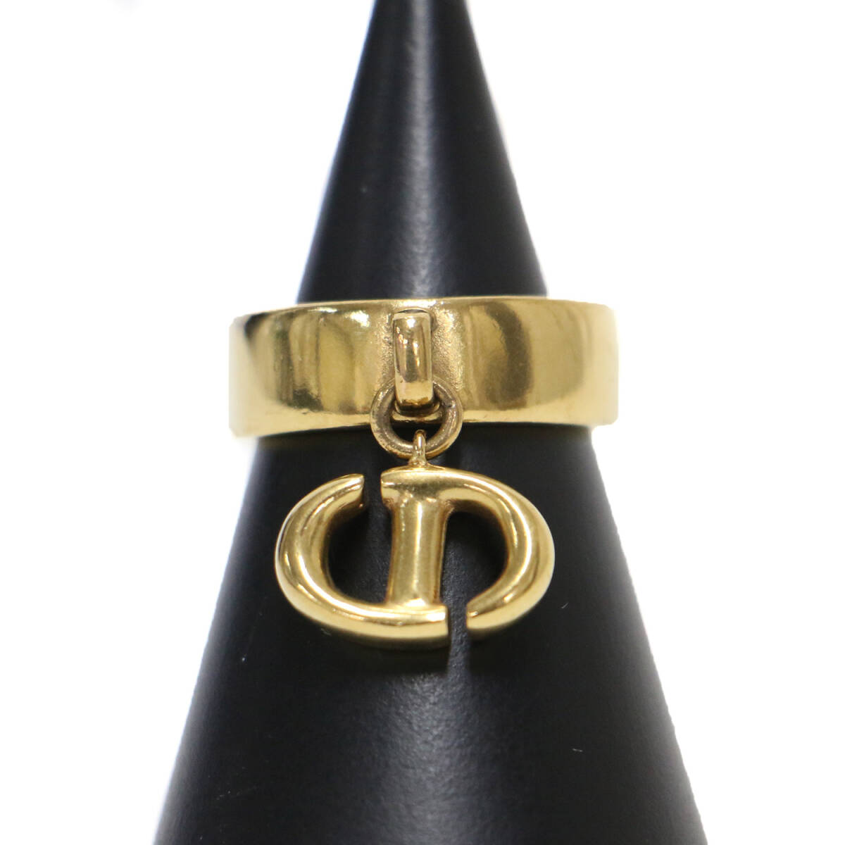 Christian Dior クリスチャンディオール リング 指輪 サイズ:M(11〜12号) ロゴ チャーム CD NAVY ゴールド ラグジュアリー ブランド_画像1
