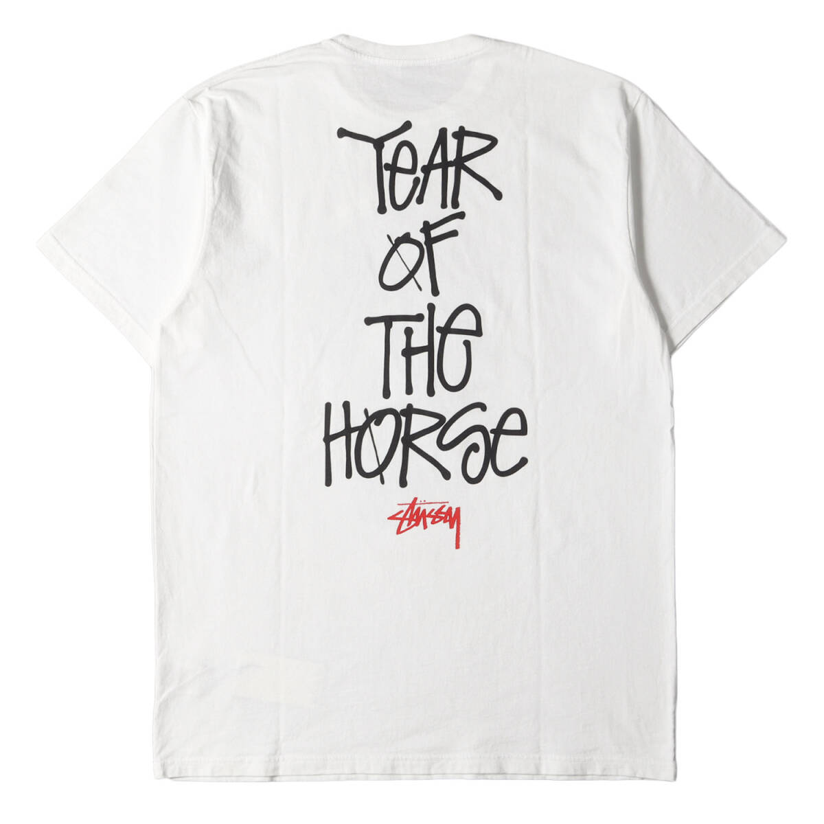 STUSSY ステューシー Tシャツ サイズ:XL 午年モデル ナイト クルーネック 半袖Tシャツ YEAR OF THE HORSE TEE ホワイト 白 トップス_画像2