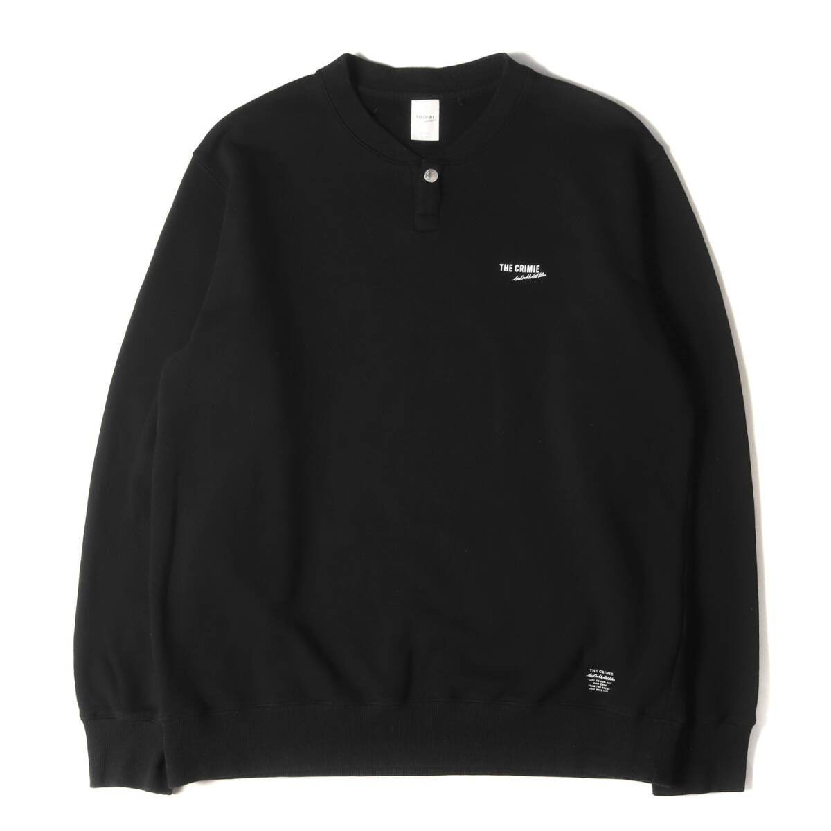 CRIMIE クライミー スウェット サイズ:XXL ブランドロゴ スナップクルーネック スウェットシャツ SNAP CREW NECK SWEAT ブラック 黒_画像1