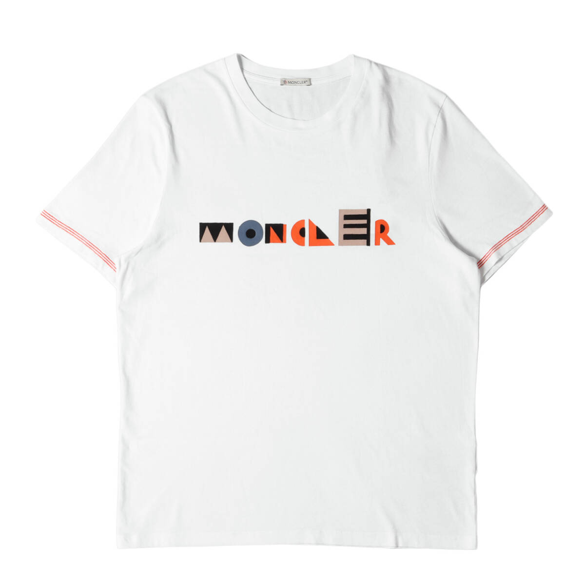 MONCLER モンクレール Tシャツ サイズ:M 20AW フロッキー ベロア ロゴ グラフィック 半袖 F20918C76510 829H8 ホワイト 白 トップス_画像1