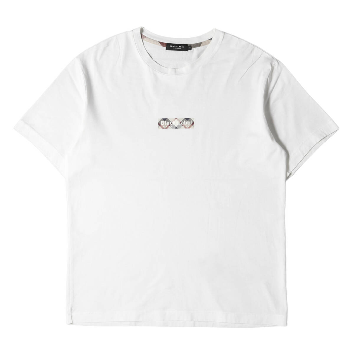 BLACK LABEL CRESTBRIDGE ブラック レーベル クレストブリッジ Tシャツ サイズ:M チェック ボックスロゴ 半袖 Tシャツ BOX LOGO ホワイト_画像1