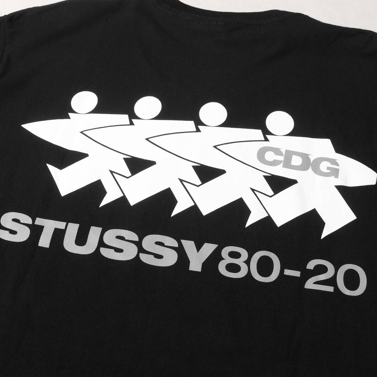 美品 STUSSY ステューシー Tシャツ サイズ:L 20AW CDG 40周年記念 サーフマン クルーネック 半袖Tシャツ ブラック 黒 トップス カットソー_画像5