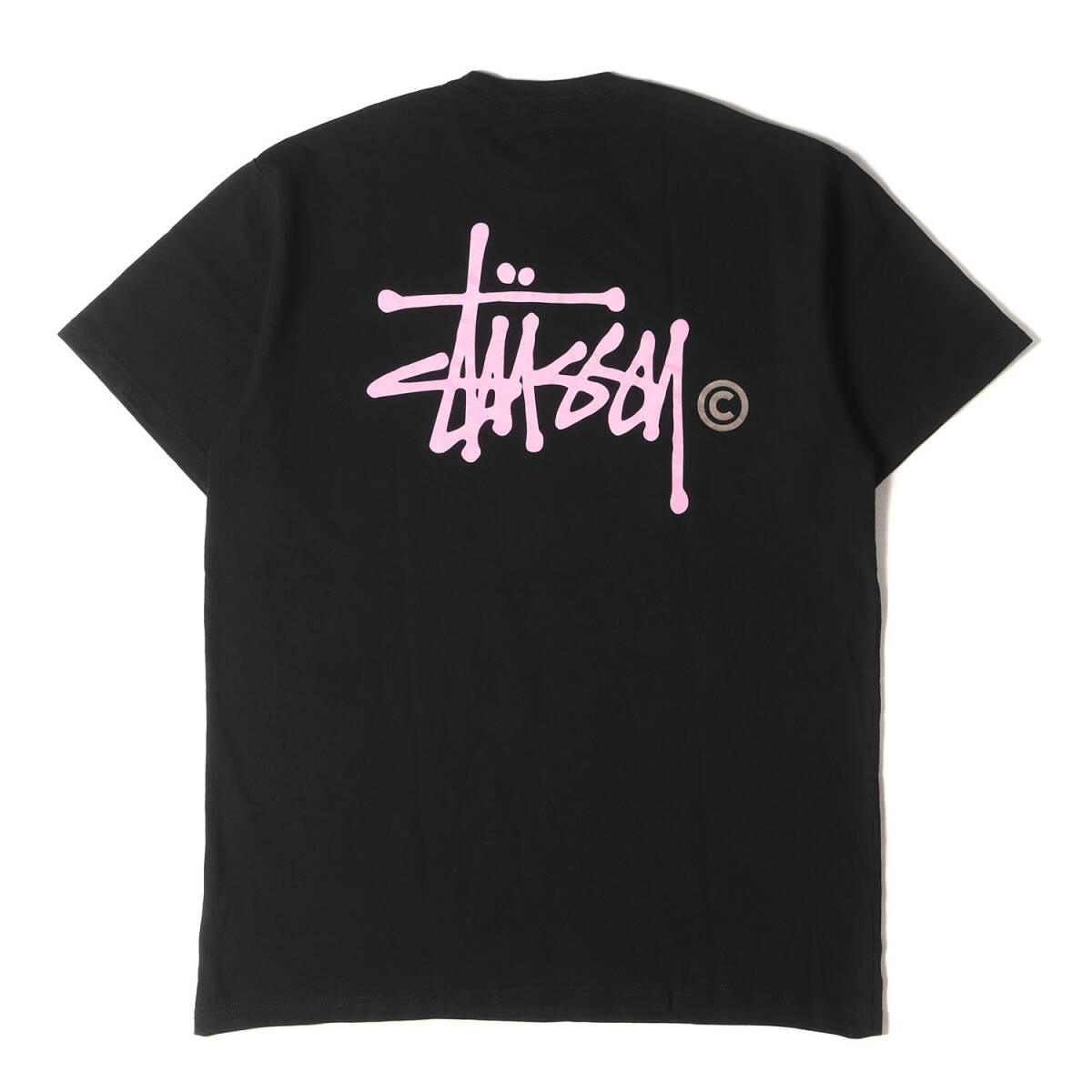 美品 STUSSY ステューシー Tシャツ サイズ:XL ローカルカラー 上野チャプト限定 ストックロゴ クルーネック 半袖Tシャツ ブラック 黒_画像1