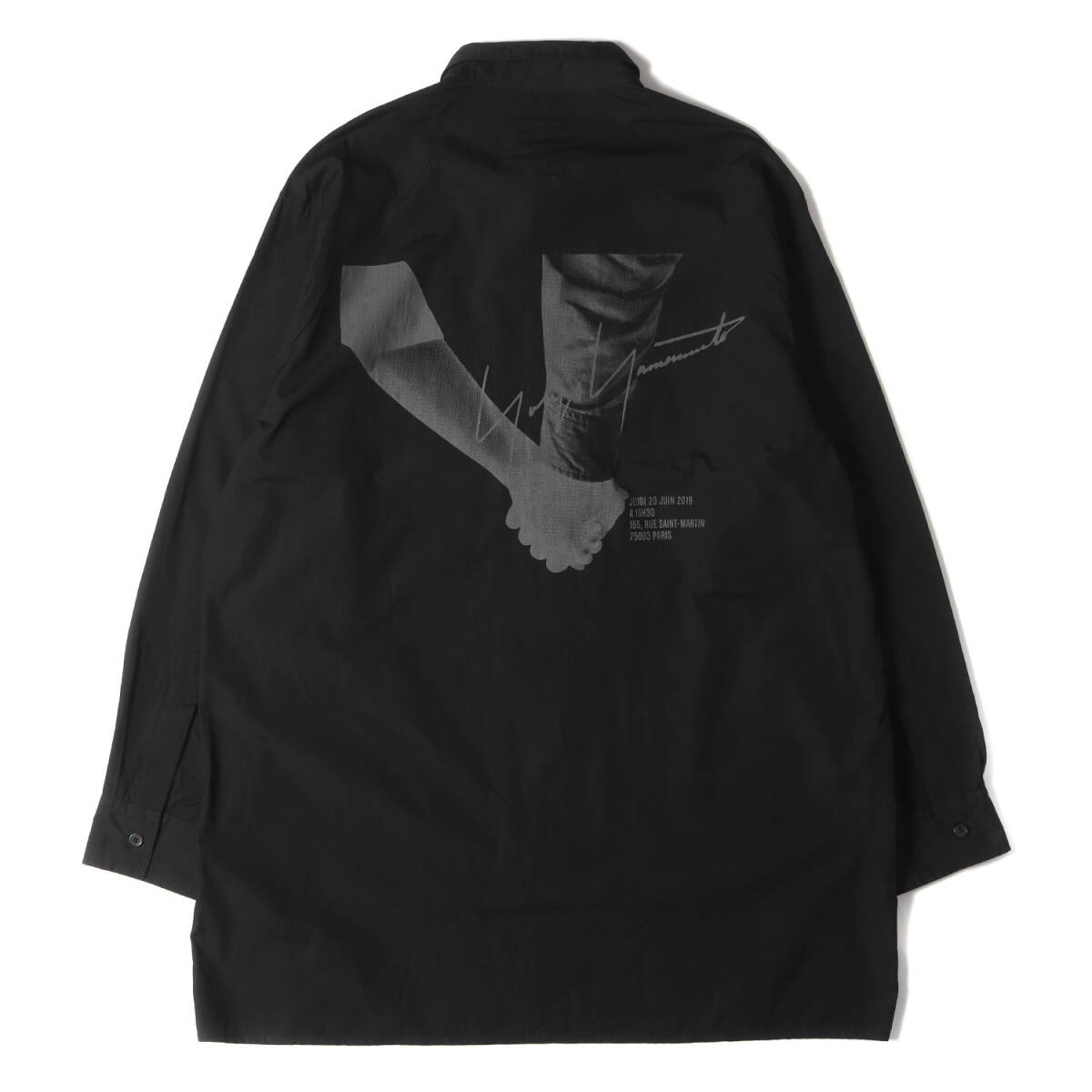 Yohji Yamamoto(Ys) シャツ サイズ:4 20SS バック グラフィック ロゴ ブロード シャツ スタッフシャツ BLACK Scandal POUR HOMME ブラック_画像2