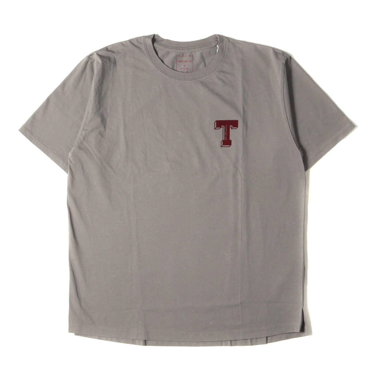 新品 NONNATIVE ノンネイティブ Tシャツ サイズ:2 22W/23S フロッキープリント Tシャツ DWELLER S/S TEE T チャコール(CEMENT)_画像1