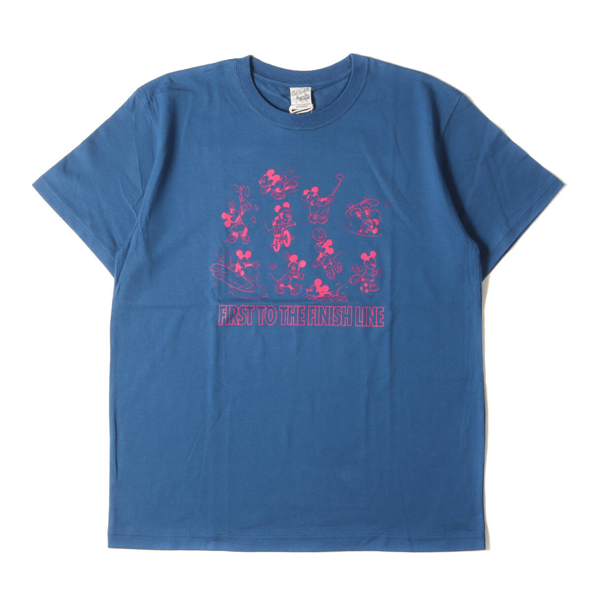CALEE キャリー Tシャツ サイズ:L 21SS Disney ミッキーマウス クルーネック 半袖Tシャツ Multi Player T-Shirt ブルー ディズニー コラボ_画像1