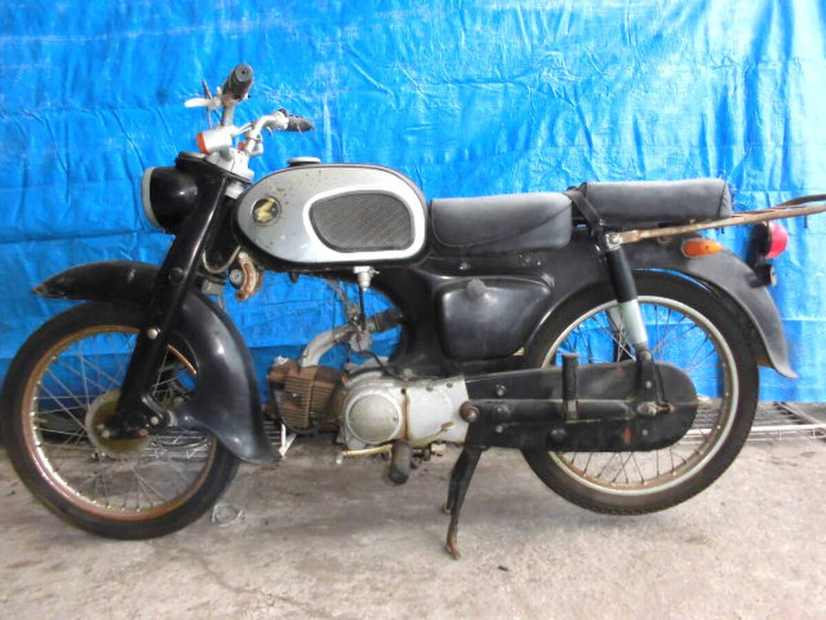 C200☆90cc☆キックOK☆キー無し☆9,179km☆販売証明書☆不動レストアベース☆1964年？_画像1