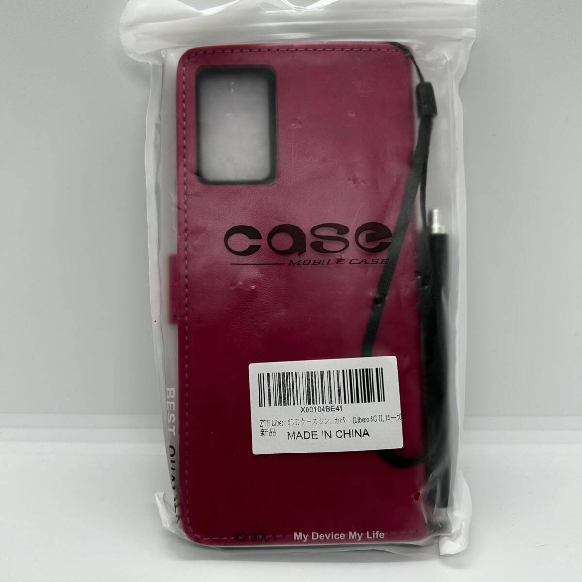 送料無料 ZTE Libero 5G II ケース リベロ A103ZT おしゃれ 純色 四つ葉のクローバーの印 PUレザー 上絵 手帳型 カード入れ ローズピンクの画像7